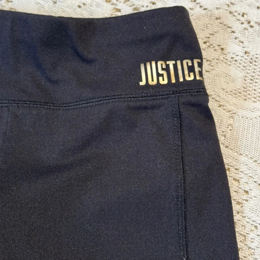 Justice Active Black Leggings‎ Girls Size 10 Cutout Neon Trim Athletic Pants